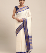 Multicolor woven pure silk saree with blouse