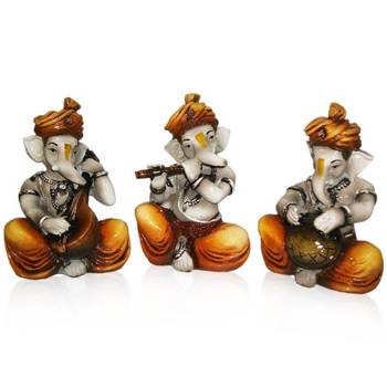 Set of 3 Instrumental Ganesha 1