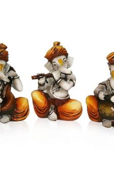 Set of 3 Instrumental Ganesha