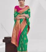 Green Color Silk Organaza Zari woven Saree