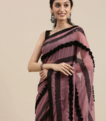 Multicolor woven georgette saree with blouse
