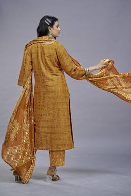 ASHWATH Embroidery Printed Rayon Cotton Straight Kurta With Pant And Dupatta 3