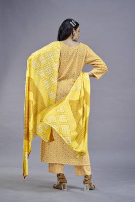 ASHWATH Embroidery Printed Rayon Cotton Straight Kurta With Pant And Dupatta 4
