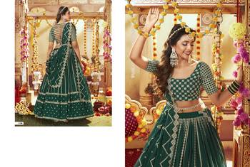 Designer Fancy Party Wear Lehenga Satin With Sequence Work Semi Stitched   3