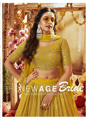  Party Wear Lehenga Satin With sequin Work  3