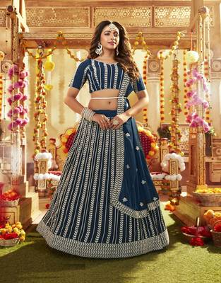 Designer Fancy Party Wear Lehenga Satin With sequin Work  1