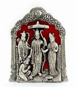 Antique Lord Ram Darbar Idol in White Metal