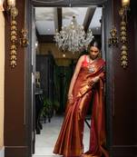 Maroon All Over Woven Brocade Banarasi 