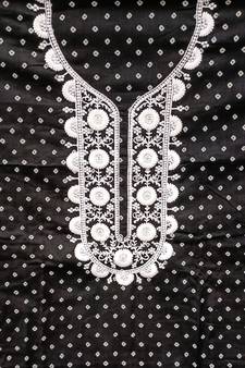Black embroidered cotton salwar