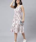 White printed cotton long-dresses