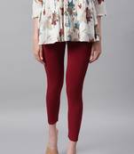 Maroon plain viscose leggings