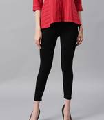 Black plain viscose leggings