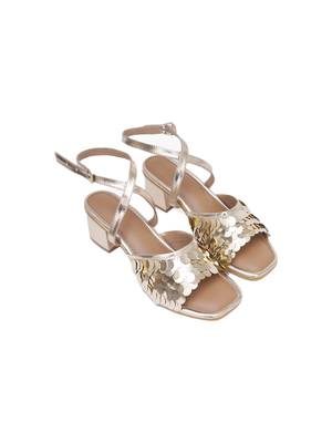 Gold Sequin Embellished Heels 2