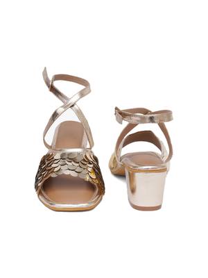 Gold Sequin Embellished Heels 3