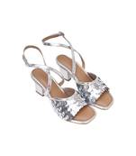 Silver Sequin Embellished Heels