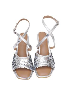 Silver Sequin Embellished Heels 2