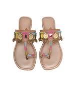 Nadia Coin Embellished Kolhapuri Flats