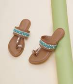 Feroza Stone Embellished Kolhapuri Flats