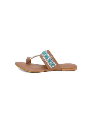 Feroza Stone Embellished Kolhapuri Flats 5