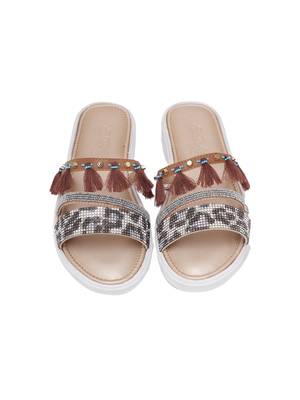 Jade Leopoard Design Gold Flatforms 5