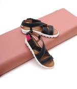 Black Strap Comfortable Flatforms