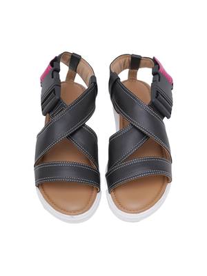 Black Strap Comfortable Flatforms 3