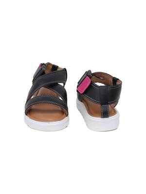 Black Strap Comfortable Flatforms 5