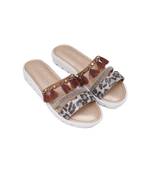 Jade Leopoard Design Gold Flatforms