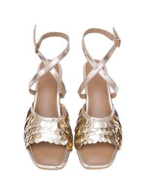 Gold Sequin Embellished Heels 6