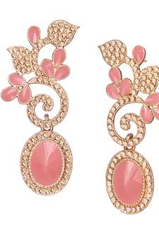 Pink cubic zirconia earrings