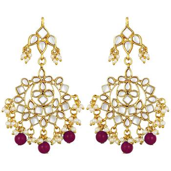 Traditional Handcrafted Kundan & Pearl Studded Choker Necklace Jewellery Set With Earrings 4