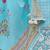 Resplendent pure cotton light blue printed salwar suit dupatta