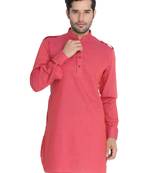 Maroon Woven Blended Cotton Men-Kurtas