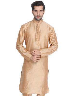 Gold Cotton Blend Kurta 1