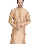 Gold Cotton Blend Kurta