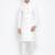 White plain silk blend sherwani