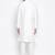 White plain silk blend sherwani