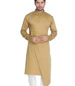 Beige Cotton Satin Blend Kurta