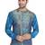 Green woven silk blend nehru-jacket