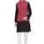 Black woven linen kurta-pajama
