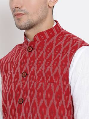 White woven linen kurta-pajama 4