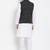 White woven linen kurta-pajama