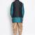 Green woven silk blend dhoti-kurta