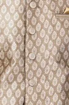 Gold Woven Silk Blend Dhoti-Kurta