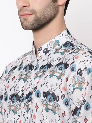 Grey Cotton Blend Short Kurta 4