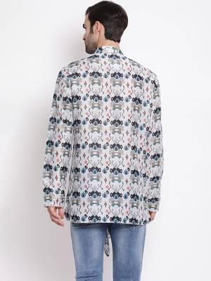 Grey Cotton Blend Short Kurta 5