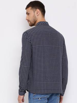 Men'S Blue Cotton Blend Short Kurta 5