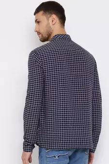 Men'S Blue Cotton Blend Short Kurta
