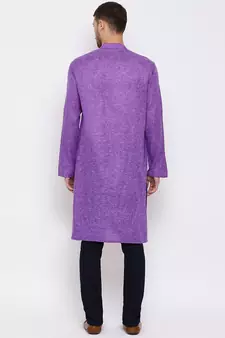Purple Cotton Blend Kurta