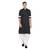 Black plain blended cotton dhoti-kurta